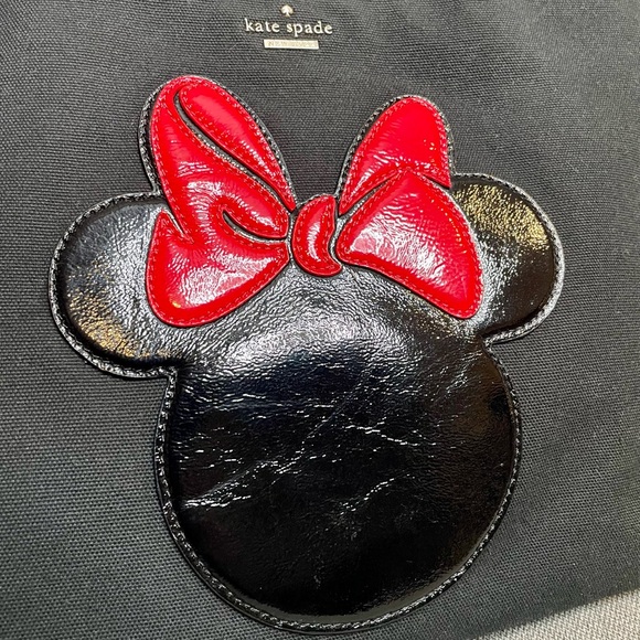 Kate Spade Disney Minnie Mouse Francis Tote Bag Patent Mouse Stripe Interior - Picture 11 of 12